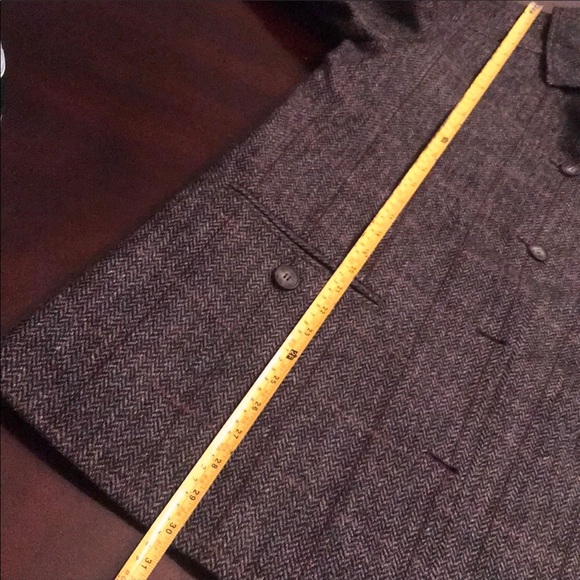 Vintage Tweed Herringbone Wool Coat - Picture 5 of 7